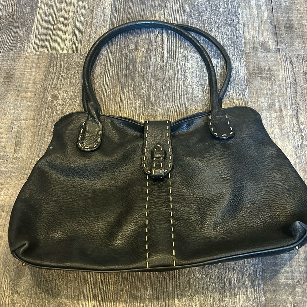 Desmo Black Shoulder Bag made in Italy